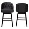 Baxton Studio Black Faux Leather Tufted Swivel Barstool with Nail heads Trim 120-6596 - alternate 4